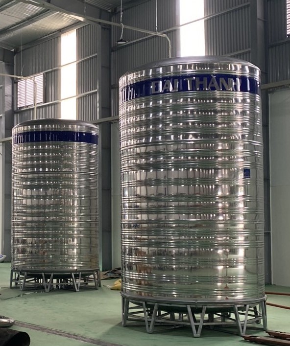 Kho bồn nước inox công nghiệp 12000L đứng chính hãng